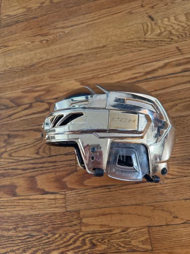 Pro stock Large gold chrome CCM FitLite Helmet (Used)