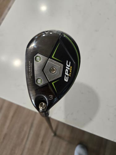 Callaway Epic Flash Left-Handed 3 Hybrid (3H) Stiff Flex Graphite Shaft(Used)