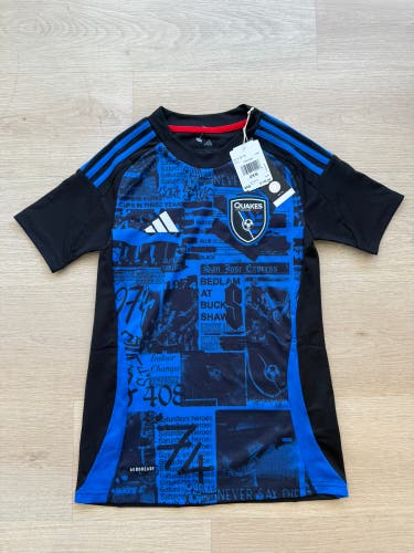 Adidas San Jose Earthquakes Blue/Black XXS Women's Jersey (New)