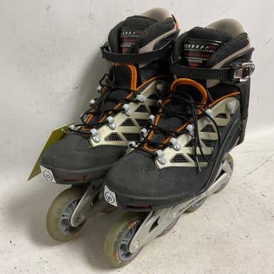 Used Rollerblade AERO 7 ALU Senior Rec Fitness Skates Black Senior 10 11855-S000205426