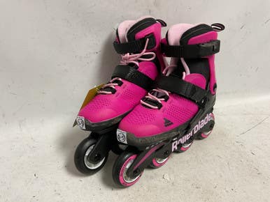 Used Rollerblade MICROBLADE G ADJ 2-5 Junior Rec Fitness Skates Pink Adjustable 11855-S000202327