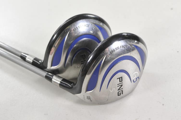 Ping G5 3 and 5 Fairway Wood Set Stiff Flex Right TFC100 Graphite # 220689