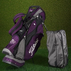 Titleist Stand Golf Bag Purple Gray 7-Way Divider RH W/ Red Rock CC Logo, Hood!