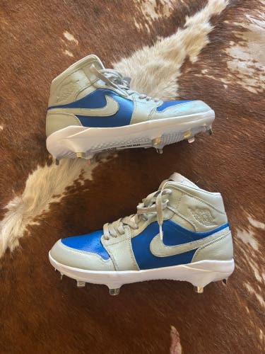 Blue Men's Size M 10.0 (W 11.0) Adult Air Jordan Metal Cleats (New)