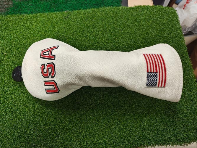 USA Flag Fairway Wood Headcover White