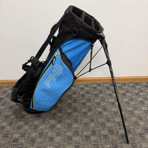 Ping Junior Stand Golf Bag Blue & Black 4-Way Divider Kids Youth Carry Bag
