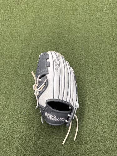 Wilson A1000 LH Softball Glove White and Grey w/ White Laces 12" (New)