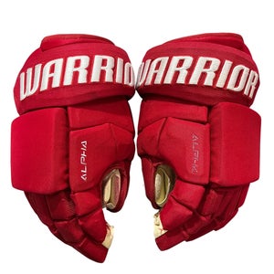 Warrior Alpha 4-Roll Allen Americans Pro Stock Hockey Gloves 13” Red (Used) 1018