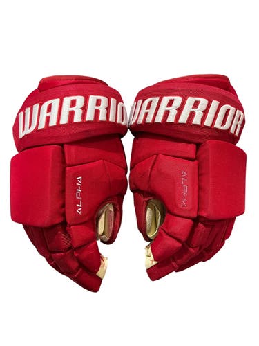 Warrior Alpha 4-Roll Allen Americans Pro Stock Hockey Gloves 13” Red (Used) 1018