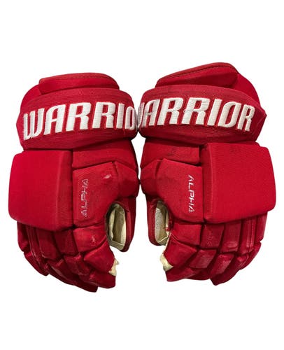 Warrior Alpha 4-Roll Allen Americans Pro Stock Hockey Gloves 14” Red (Used) 1822
