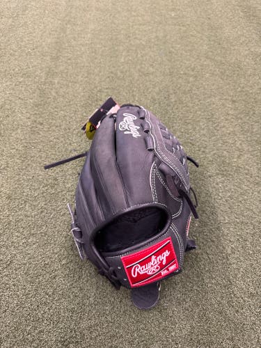 Rawlings Heart of The Hide RH Pitcher's Softball Glove Black w/ Black Laces 12" (New)