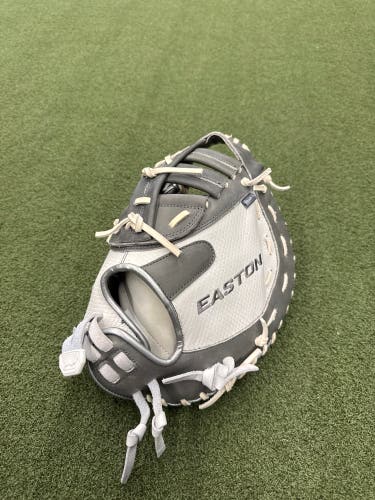 Easton Professional Collection LH First Base Softball Glove White and Grey W/ White Laces 12.5" (New