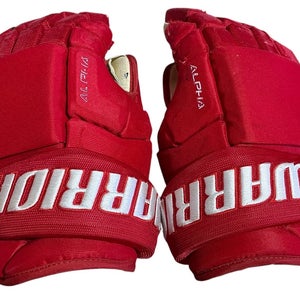 Warrior Alpha 4-Roll Allen Americans Pro Stock Hockey Gloves 14” Red (Used) 1886