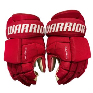 Warrior Alpha 4-Roll Allen Americans Pro Stock Hockey Gloves 15” Red (Used) 1840