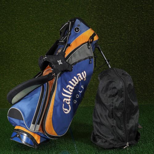 Callaway XTT Xtreme Golf Stand Bag Blue/Orange 6-Way Divider, Dual Strap, Hood