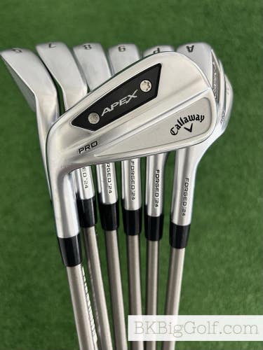 LH Callaway Apex Pro 24 Forged Iron Set 5-A / SteelFiber i95 Regular Graphite