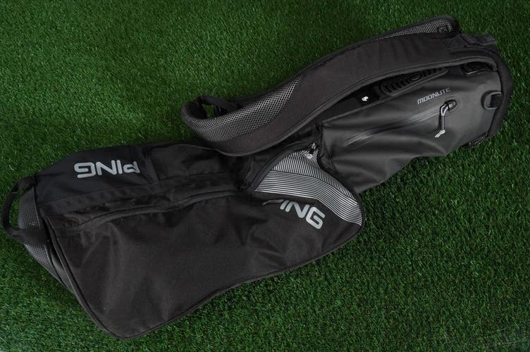 Ping Moonlite Sunday / Carry Golf Bag Black / Gray 2-Way Divider Lightweight