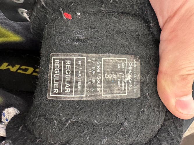 Black/Gray 2024 CCM Tacks XF 70 Hockey Skates Regular Width Size 3 (Used)