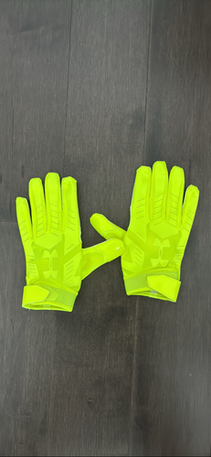 Neon Under Armour Football Gloves (New)