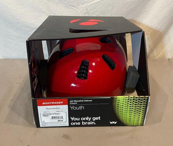 Bontrager Jet WaveCell Bicycle Helmet Red Youth Size 50-55cm NEW Fast Shipping