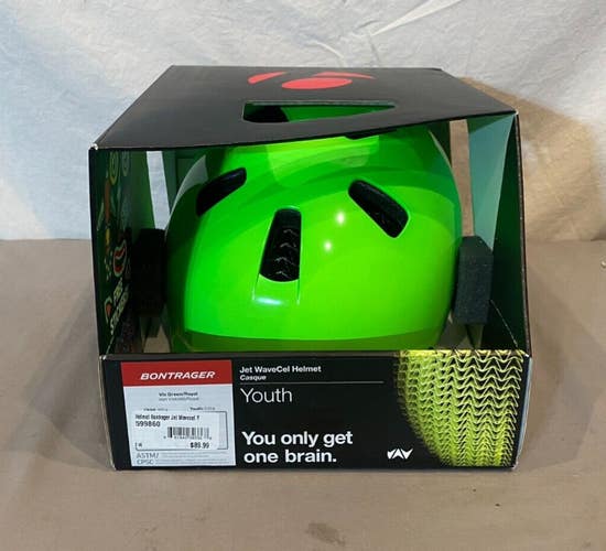 Bontrager Jet WaveCell Bicycle Helmet Green Youth Size 50-55cm NEW Fast Shipping