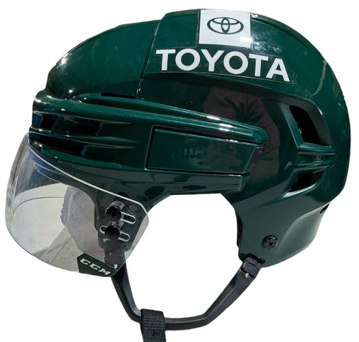 CCM Super Tacks X Pro Stock Hockey Helmet Visor Combo Medium Forest Green WILD (Used) 8065