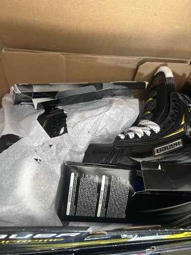 New Bauer Supreme 2s Pro Ice Hockey Skates 6 D LS5 Carbon Black Steel
