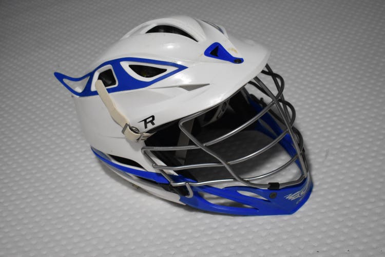 Cascade R Lacrosse Players Helmet w/Adjustable SPR Fit, White/Blue