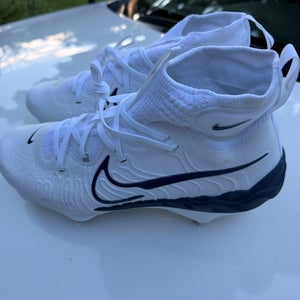 White Men's Size M 10.5 (W 11.5) Adult Nike High Top Metal (New)