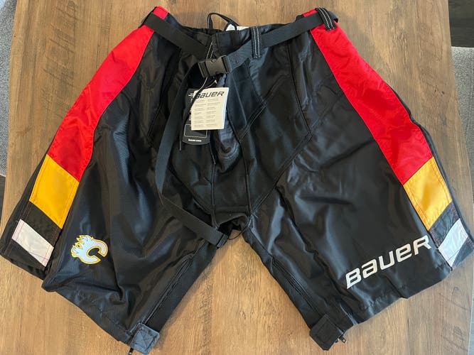 NEW Large Bauer Nexus Pant Shell Pro Stock Calgary Flames Blasty/Third