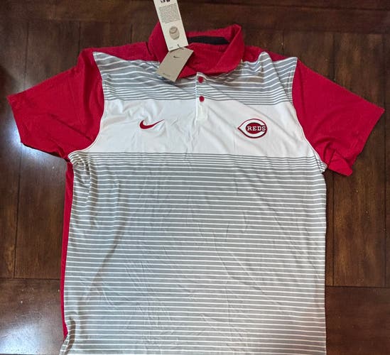 Cincinnati Reds Nike Golf Men's Red/White Polo Shirt Size XL NWT
