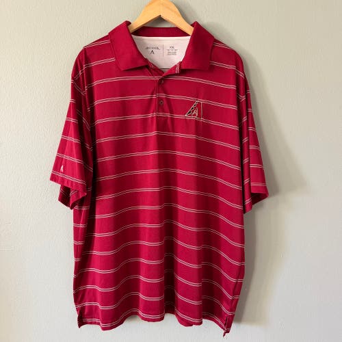 Antigua Arizona Diamondbacks Red Striped Performance Polo Shirt XXL