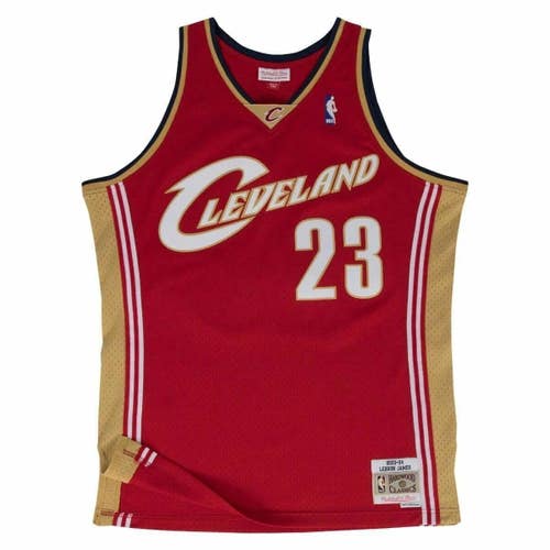 Brand New Cleveland Cavaliers LeBron James #23 2003-04 Away Red Hardwood Classics Jersey