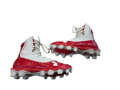 Used Under Armour Adult FB Cleats Red And White Senior 4.5 11873-S000241572