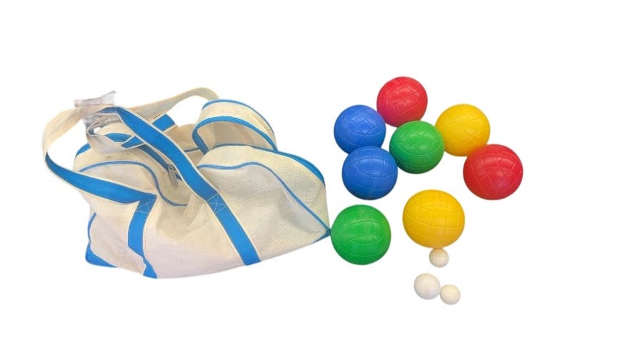 Bocce Ball Set with Carrying Bag Multi-Color Used