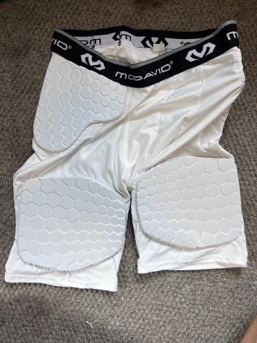 White Large Adult Unisex McDavid Compression Padded Short (Used)