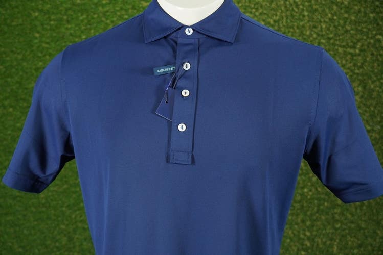 Peter Millar Soul Performance Mesh Golf Polo Mens Shirts Navy Blue, SM