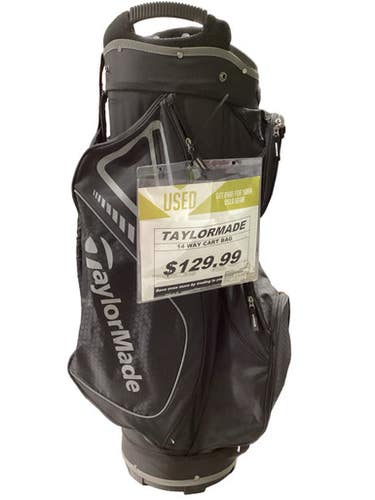 Used Taylormade 14 WAY CART BAG Mens Cart Bag Black And Grey 11347-S000271433
