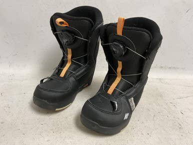 Used K2 MINI TURBO BOA Boys Snowboard Boots Black And Orange Youth 13.0 11855-S000206025