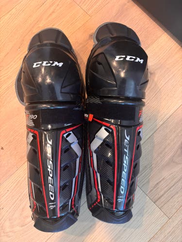 Senior CCM JetSpeed FT390 14" Shin Pads (Used)