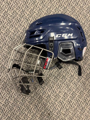 Medium Navy CCM Tacks 310 Helmet (Used) combo