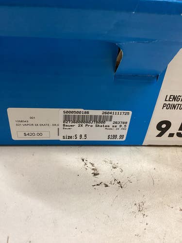 Used Bauer 2X PRO Senior Hockey Skate Senior 9.5 11725-S000500186