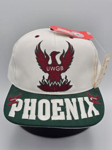 NEW Vintage Wisconsin Green Bay Phoenix Big Logo Spellout UWGB Hat Vtg Snapback