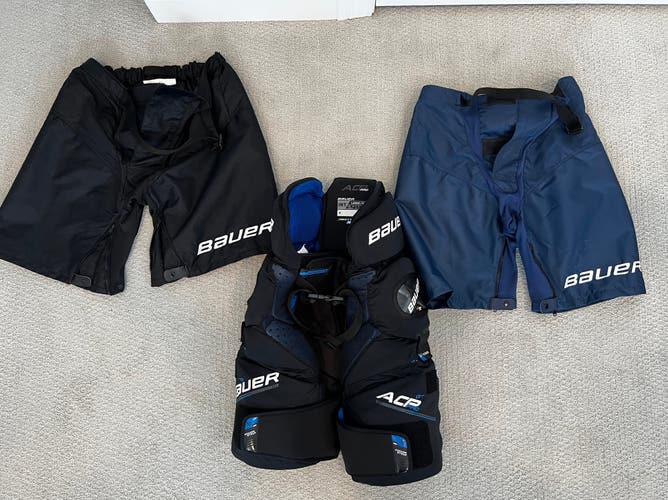 Large Bauer Supreme ACP Pro Girdle Pro Stock (Used) - w/ Bauer Shells (Black & Blue)