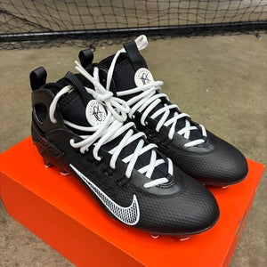 Black Unisex Size M 7.5 (W 8.5) Adult Nike Huarache 9 Elite Mid Mid Top Molded Cleats (New)