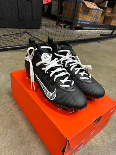 Black Unisex Size M 9.0 (W 10.0) Adult Nike Huarache 9 Elite Mid Mid Top Molded Cleats (New)