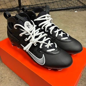 Black Unisex Size M 9.5 (W 10.5) Adult Nike Huarache 9 Elite Mid Mid Top Molded Cleats (New)