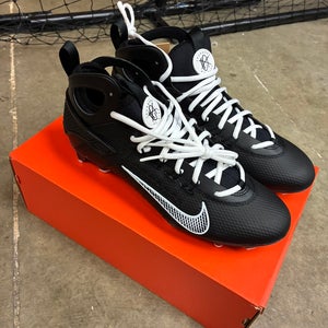 Black Unisex Size M 10.5 (W 11.5) Adult Nike Huarache 9 Elite Mid Mid Top Molded Cleats (New)