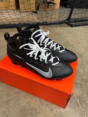 Black Unisex Size M 11.5 (W 12.5) Adult Nike Huarache 9 Elite Mid Mid Top Molded Cleats (New)