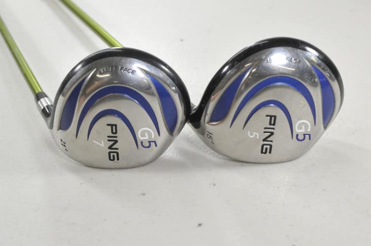 Ping G5 5-18* and 7-21* Fairway Wood Set NV 75g Regular Flex Graphite # 221005